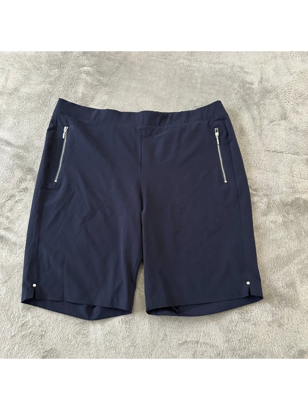 Chico's Navy Blue Pull On Bermuda Shorts 2.5 US 14
